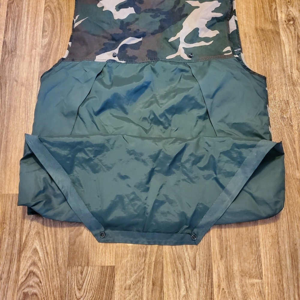 Vintage Hunting Vest Men XL Green Camouflage Zip Game Bag Shell Loops Afield - Picture 5 of 8